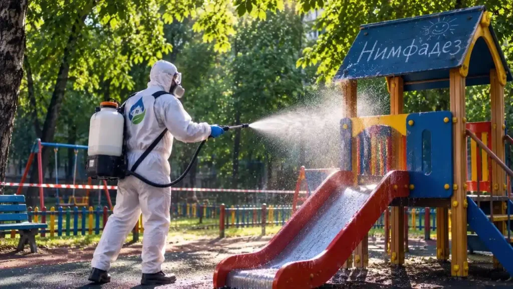 Уничтожение мошек на детской площадке в Липецке: как защитить детей от опасных укусов